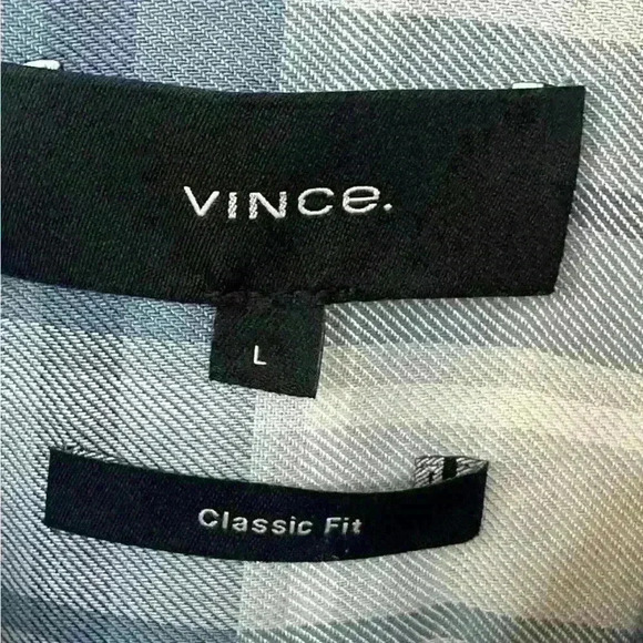 Vince- “Shoreline” Plaid Button Up Short Sleeve Shirt Large New Without Tags! - Picture 7 of 7